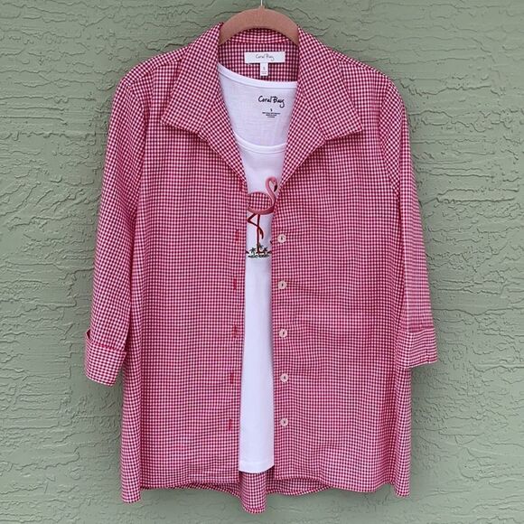Flamingo 2 Piece Coral Bay Sz S 2 Flamingo Tank And Button Down NWT - Picture 11 of 16